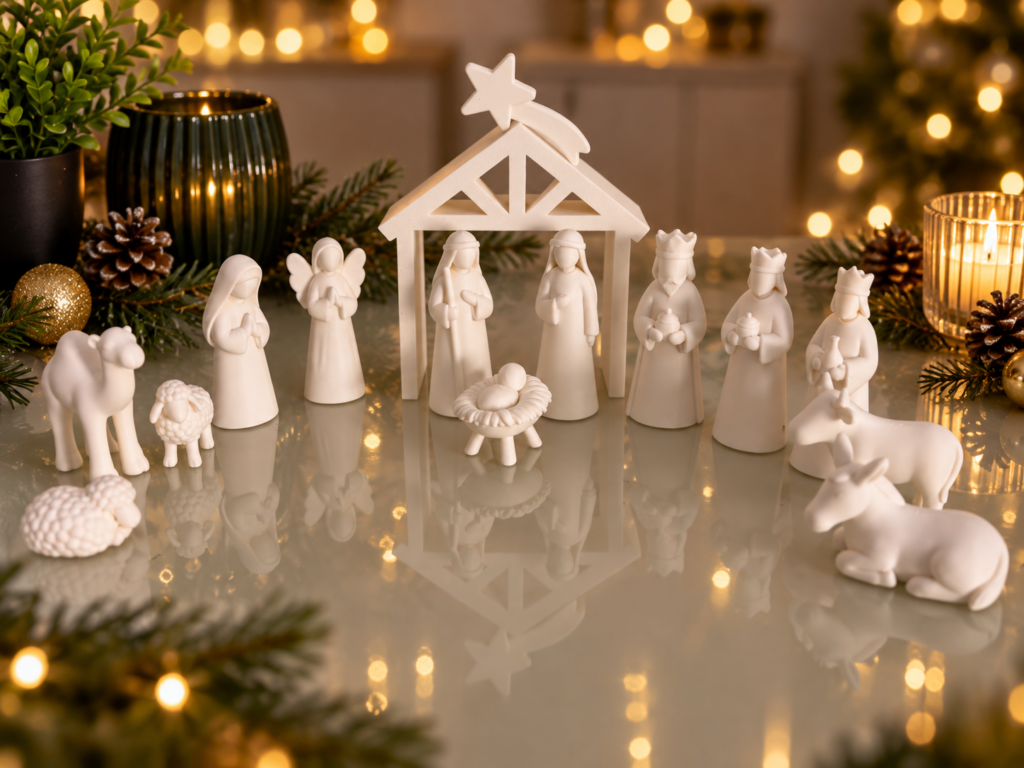 Eine moderne Interpretation der klassischen Weihnachtskrippe.